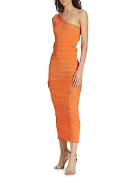 Gigi Pleated One-Shoulder Gown