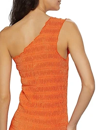 Gigi Pleated One-Shoulder Gown