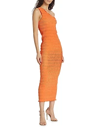 Gigi Pleated One-Shoulder Gown