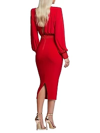 Signature Lover Man Keyhole-Back Midi-Dress