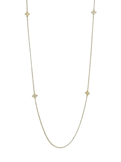 Love By The Yard 18K Yellow Gold & 0.28 TCW Diamond Station Necklace/33"
