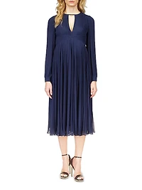 Plissé-Pleated Midi-Dress