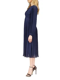 Plissé-Pleated Midi-Dress