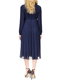 Plissé-Pleated Midi-Dress