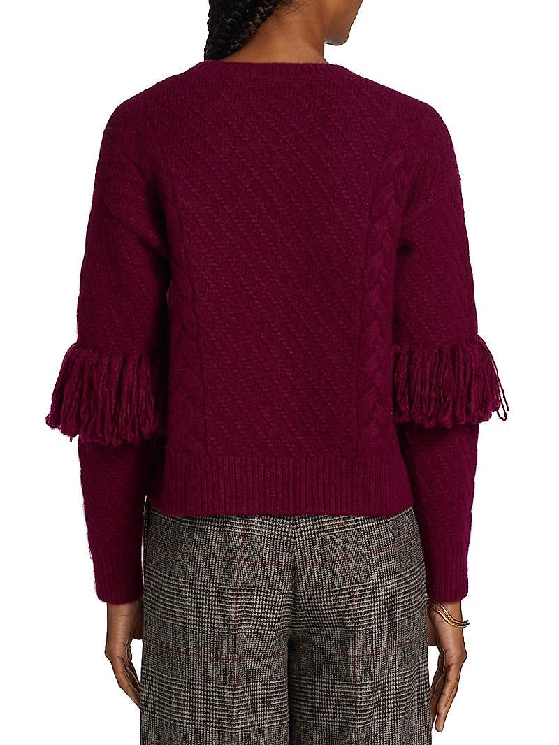 Fringe Wool-Blend Sweater