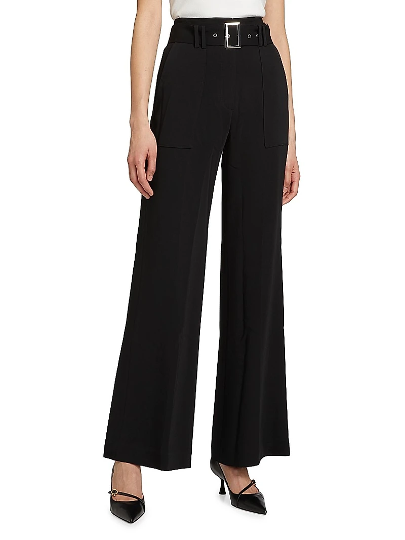 Belted Wide-Leg Trousers