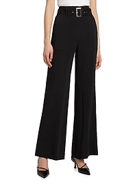 Belted Wide-Leg Trousers