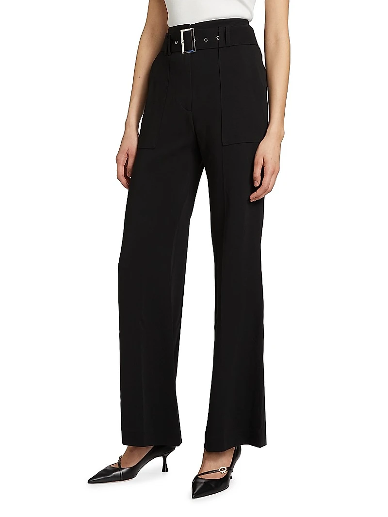 Belted Wide-Leg Trousers