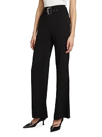 Belted Wide-Leg Trousers