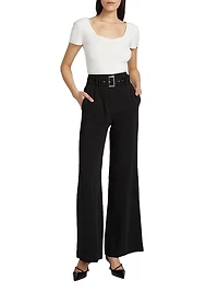 Belted Wide-Leg Trousers