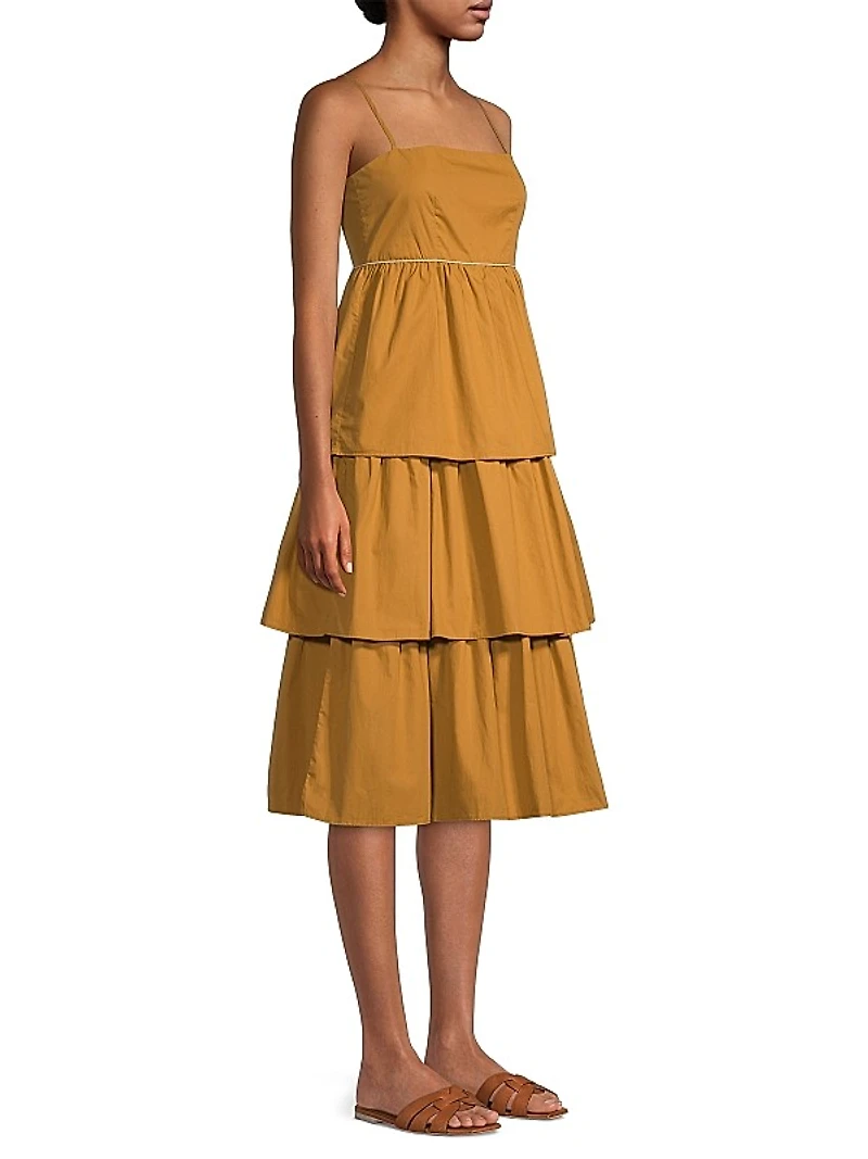 Lola Cotton Tiered Midi-Dress