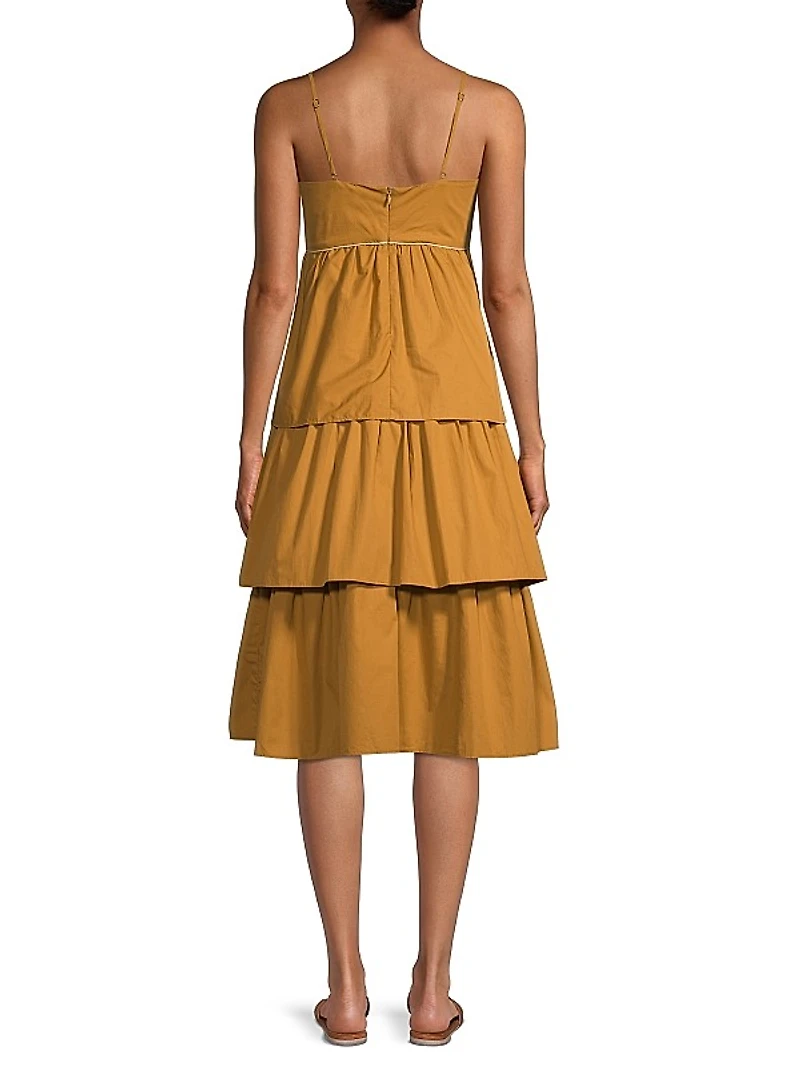 Lola Cotton Tiered Midi-Dress