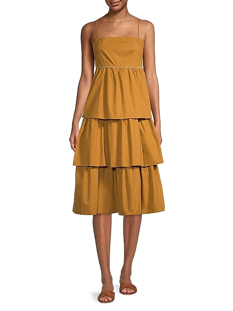 Lola Cotton Tiered Midi-Dress