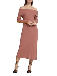 Two-Tone Off-The-Shoulder Dress