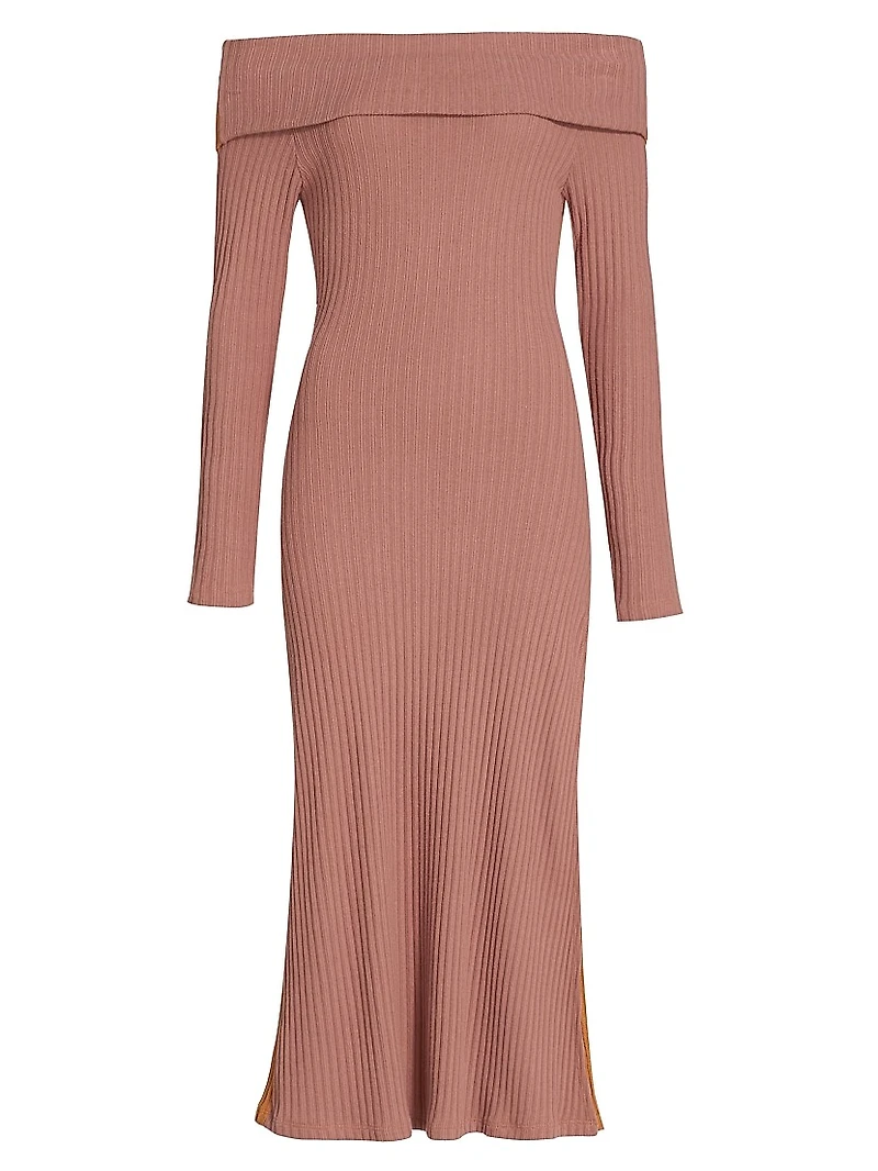 Two-Tone Off-The-Shoulder Dress