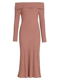 Two-Tone Off-The-Shoulder Dress