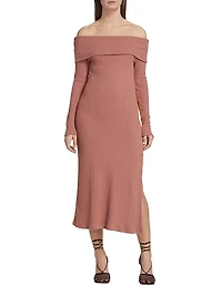 Two-Tone Off-The-Shoulder Dress