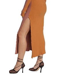 Two-Tone Off-The-Shoulder Dress