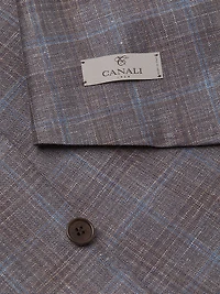 Plaid Wool-Blend Blazer