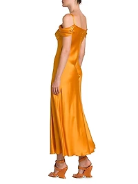 Satin Off-The-Shoulder Gown