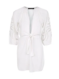 Plunging Cut Out Crochet Coverup