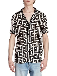 Macromonogram Short-Sleeve Pajama Shirt