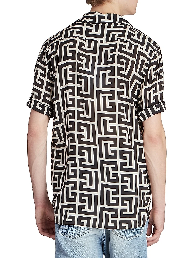 Macromonogram Short-Sleeve Pajama Shirt