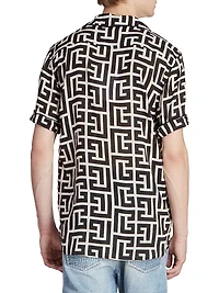 Macromonogram Short-Sleeve Pajama Shirt