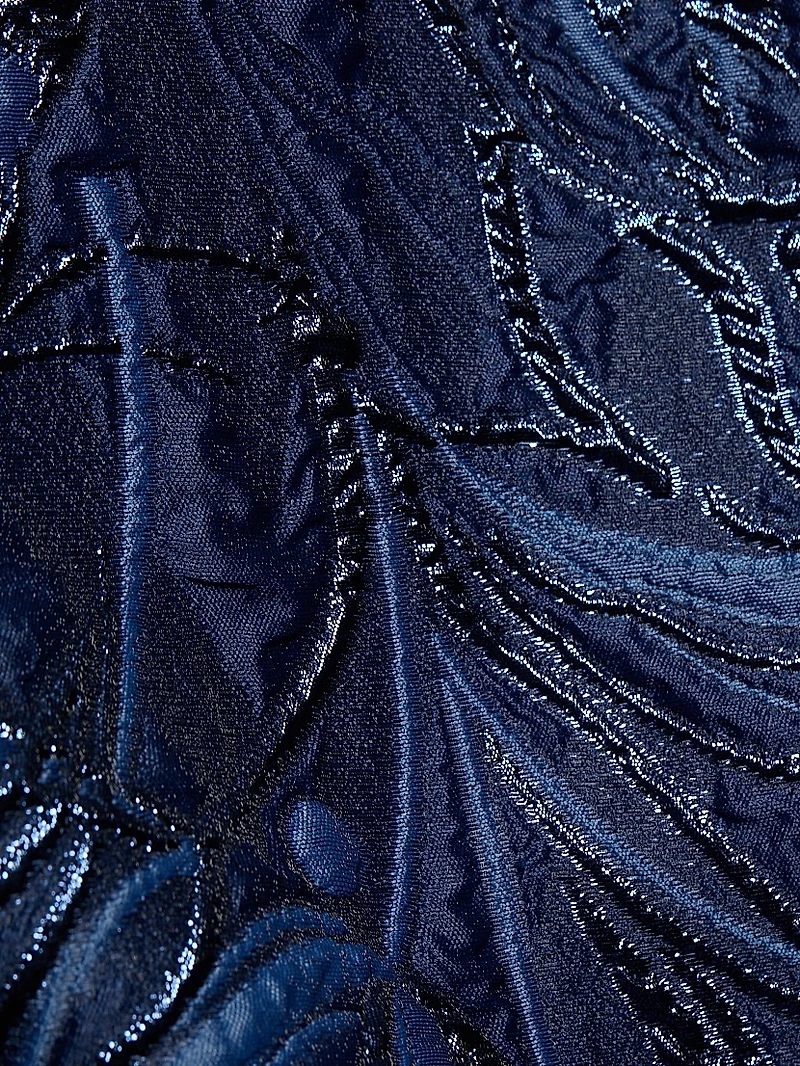 Metallic Floral Off-The-Shoulder Gown