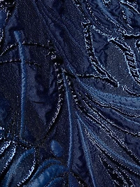 Metallic Floral Off-The-Shoulder Gown