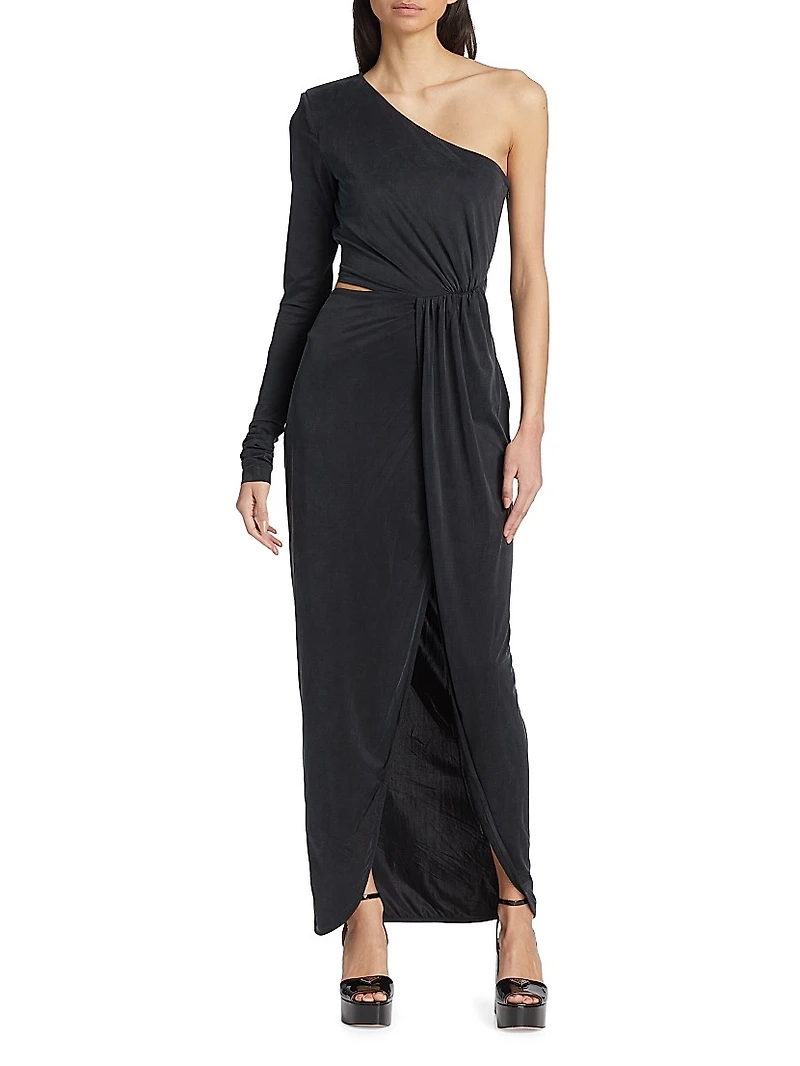 Suani Draped One-Shoulder Gown