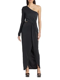 Suani Draped One-Shoulder Gown