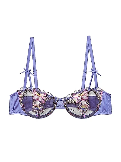 Butterfly Embroidered Balconette Bra