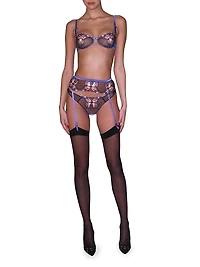 Butterfly Embroidered Balconette Bra