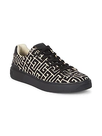 B Court Monogram Jacquard Low-Top Sneakers