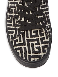 B Court Monogram Jacquard Low-Top Sneakers