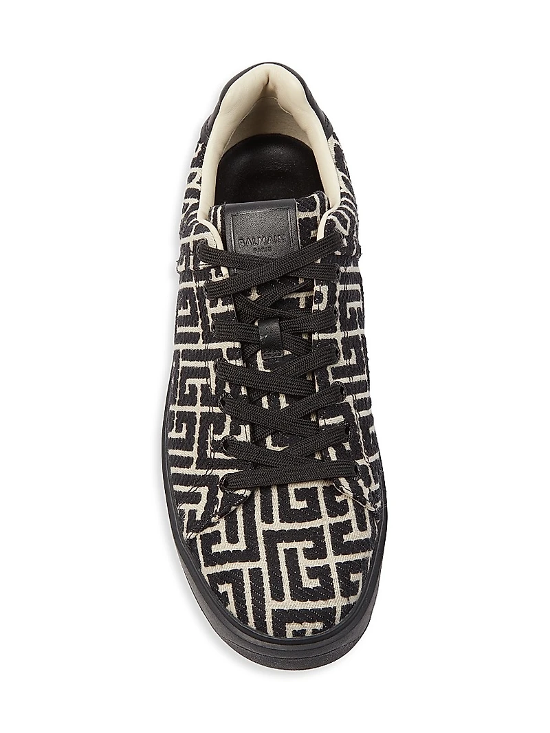 B Court Monogram Jacquard Low-Top Sneakers