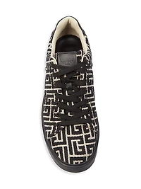B Court Monogram Jacquard Low-Top Sneakers