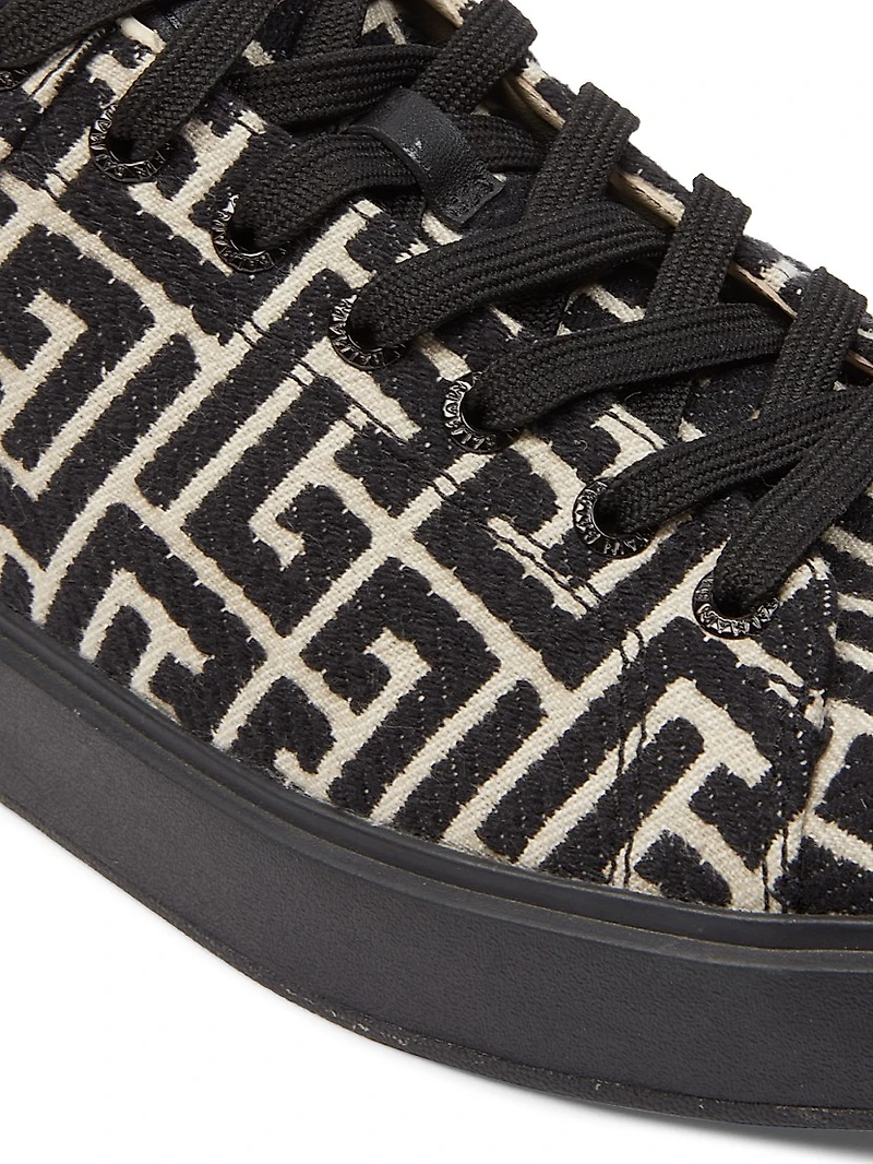 B Court Monogram Jacquard Low-Top Sneakers
