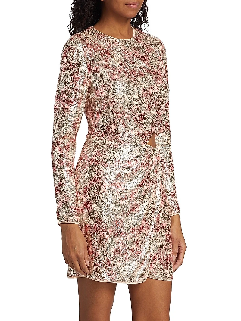 Bernice Sequin Cut-Out Minidress