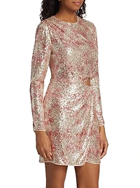 Bernice Sequin Cut-Out Minidress