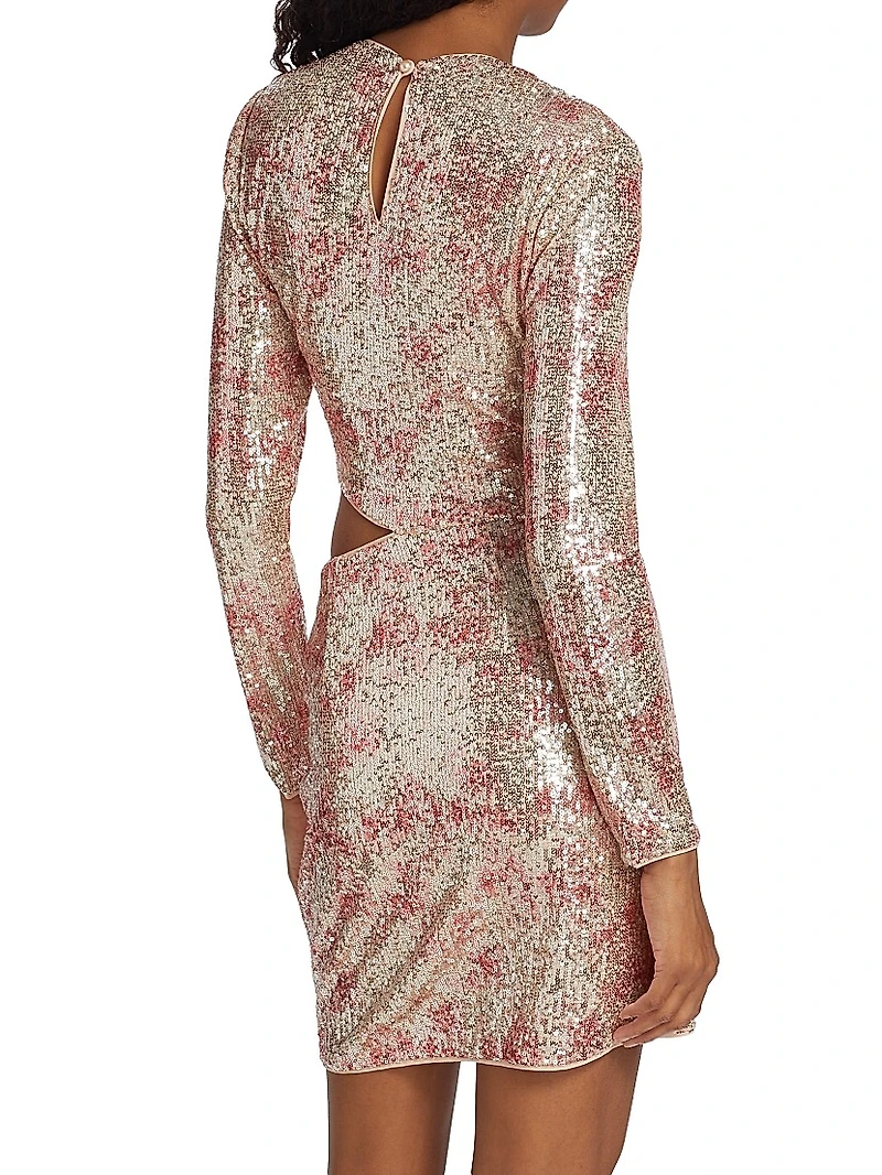 Bernice Sequin Cut-Out Minidress