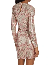 Bernice Sequin Cut-Out Minidress