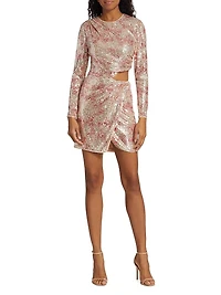 Bernice Sequin Cut-Out Minidress