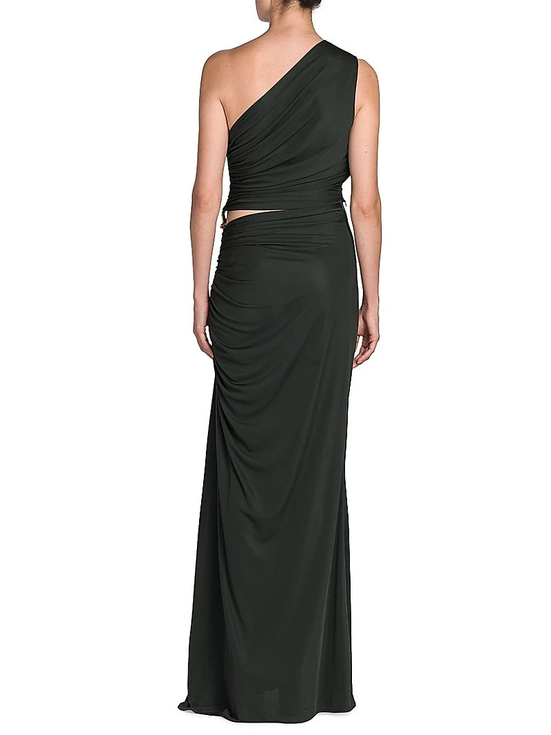 Knotted One-Shoulder Gown