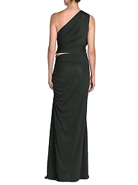 Knotted One-Shoulder Gown