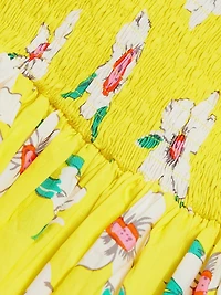 Open Back Floral Cotton Maxi Dress