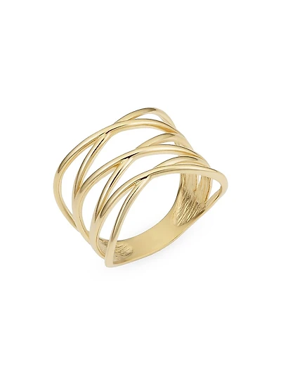 14K Yellow Solid Gold West Side Highway Ring