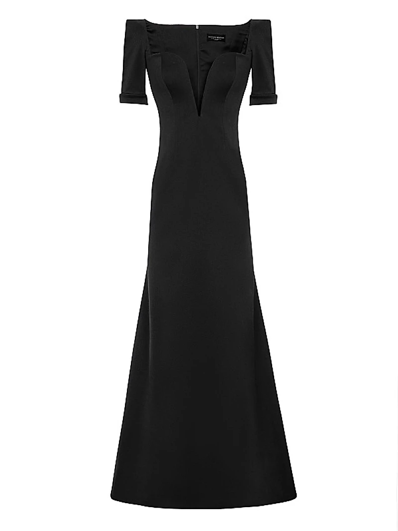 Satin Split-Sleeve Gown