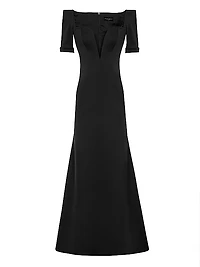 Satin Split-Sleeve Gown